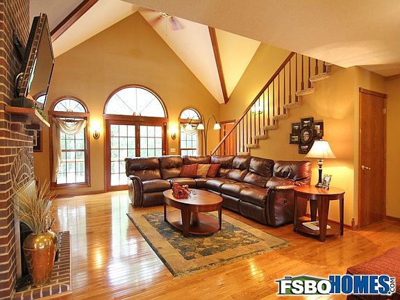 Living Room with Vaulted Ceiling