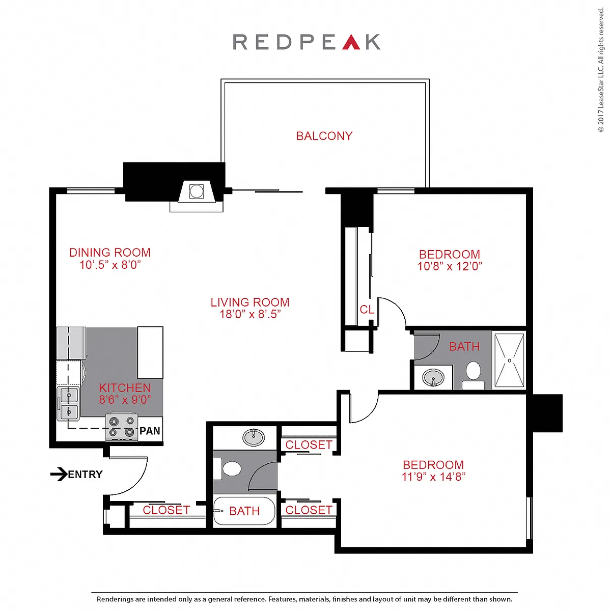 Floor plan Plan B2 - Two Bedroom