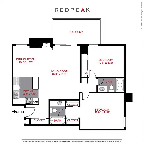 Floor plan Plan B2 - Two Bedroom