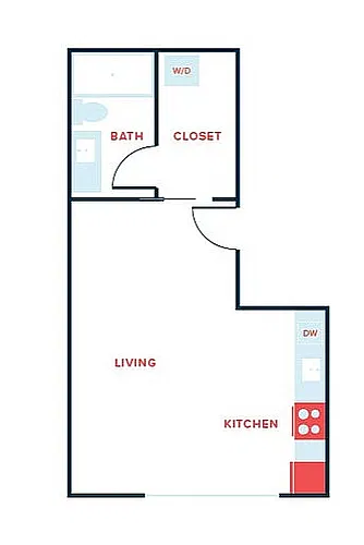 Floor plan Studio, 1 Bath - Apt B