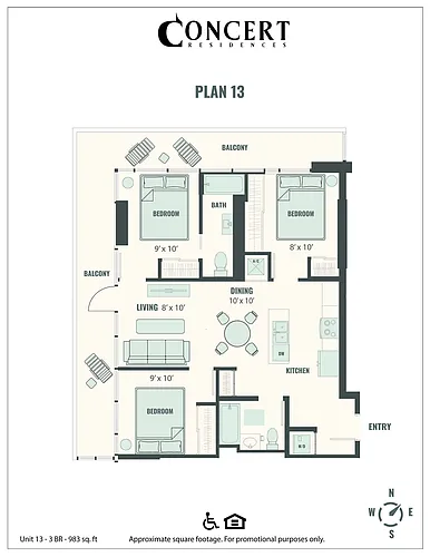Floor plan Concert 13 3x2