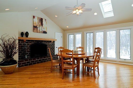 Wood burning fireplace