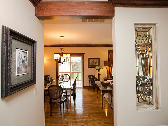 Decorative window in hallway