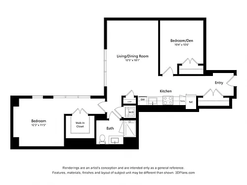 Floor plan B09 - JR 2 Bedroom