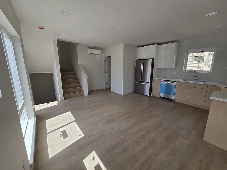 living room and kitchen area