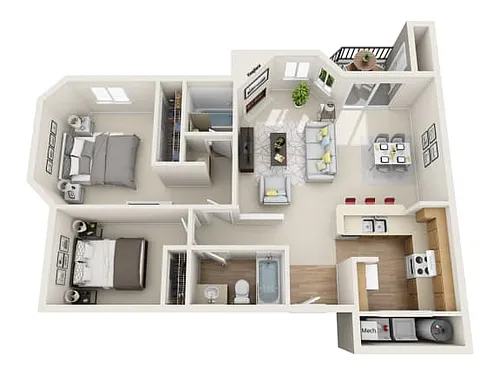 Floor plan 2X2 A