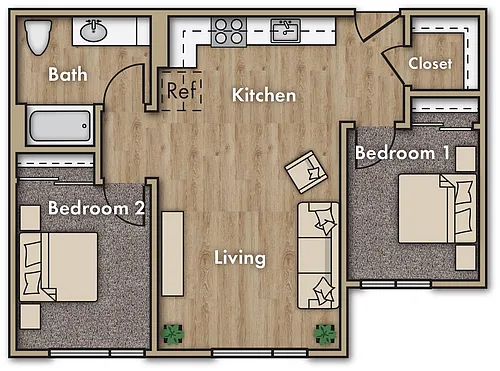 Floor plan 2 Bedroom