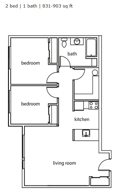 Floor plan WestTown 2x1