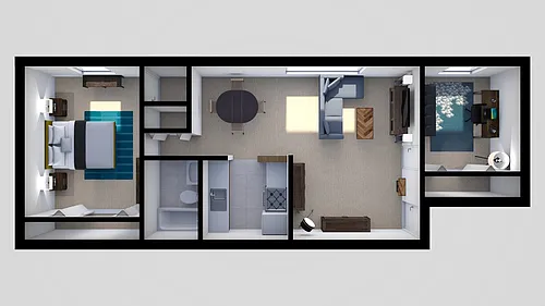 Floor plan 1 Bedroom and Den