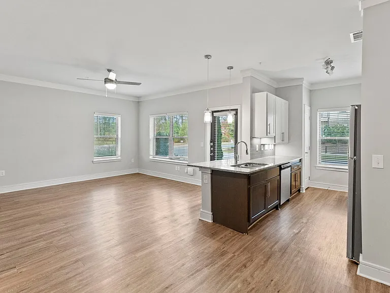 Large living and dining area