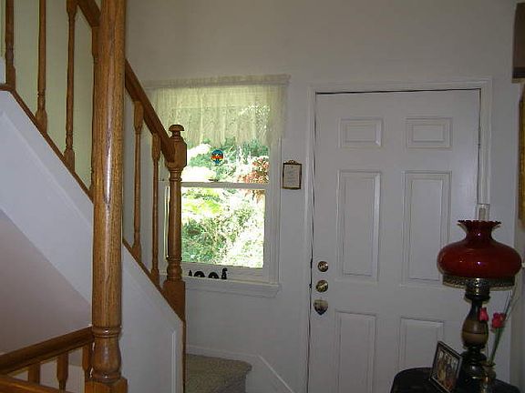 Two story entry foyer.