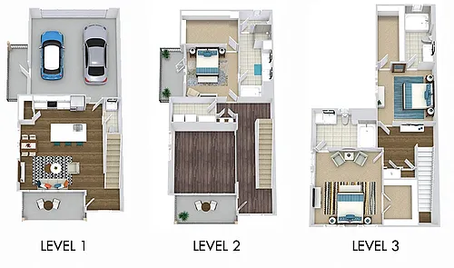 Floor plan Harris Townhouse with Garage