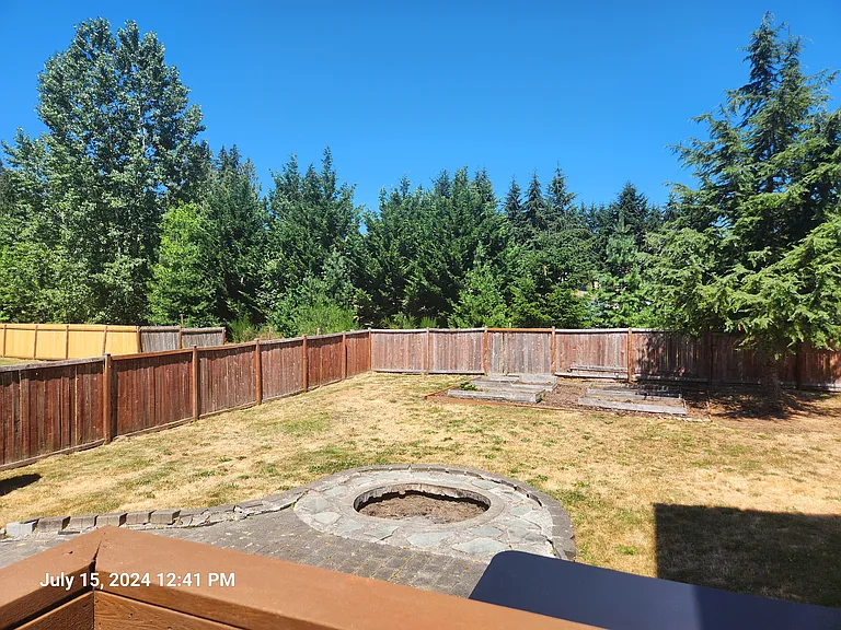 Backyard from upstairs deck