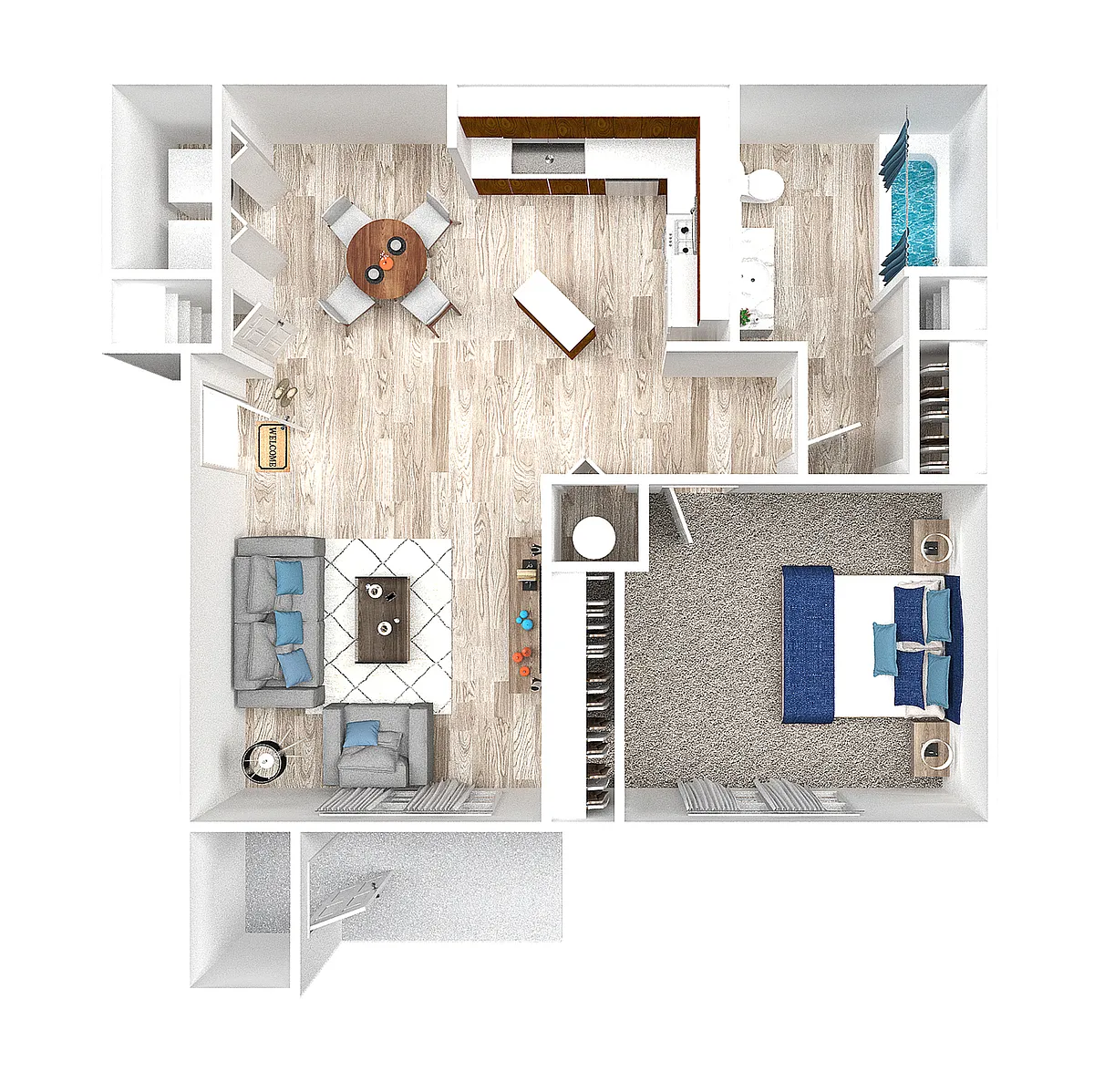 Floor plan 1 Bedroom 1 Bathroom