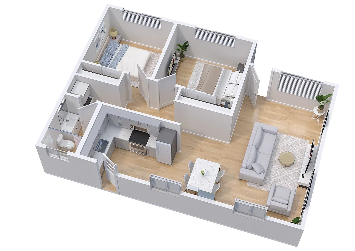 Floor plan 2019 Renovated 2 Bed 1 Bath