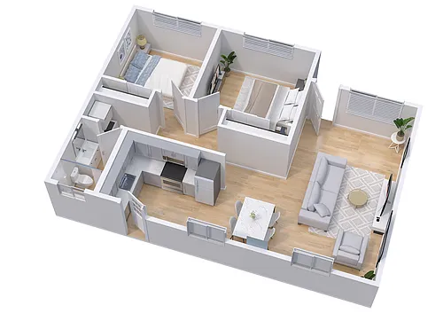 Floor plan 2019 Renovated 2 Bed 1 Bath