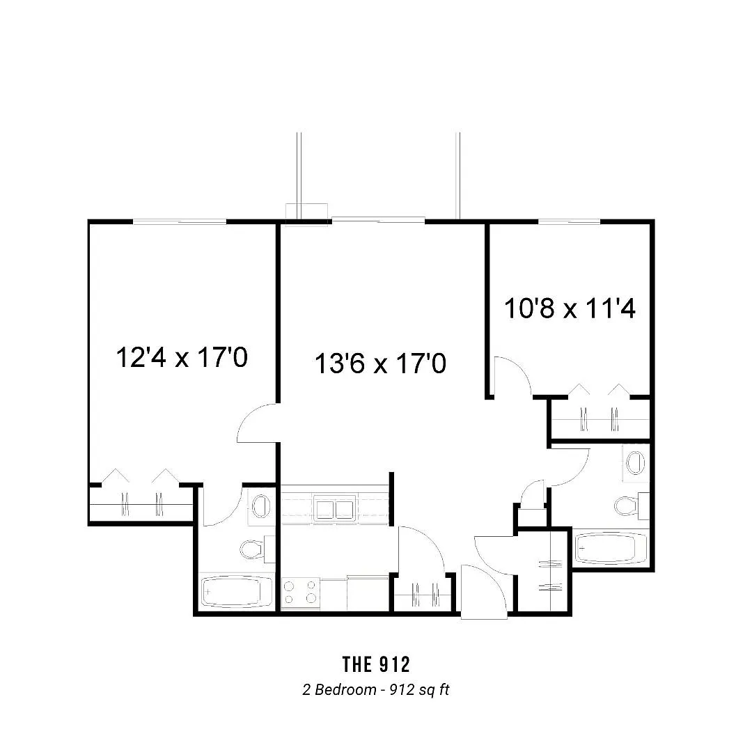 Floor plan 1602-2 Bedroom - The 912