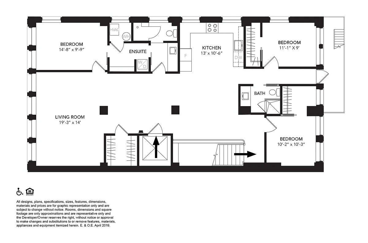 Floor plan 3 Bed, 2 Bath