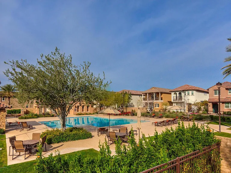 resort style pool with water slide