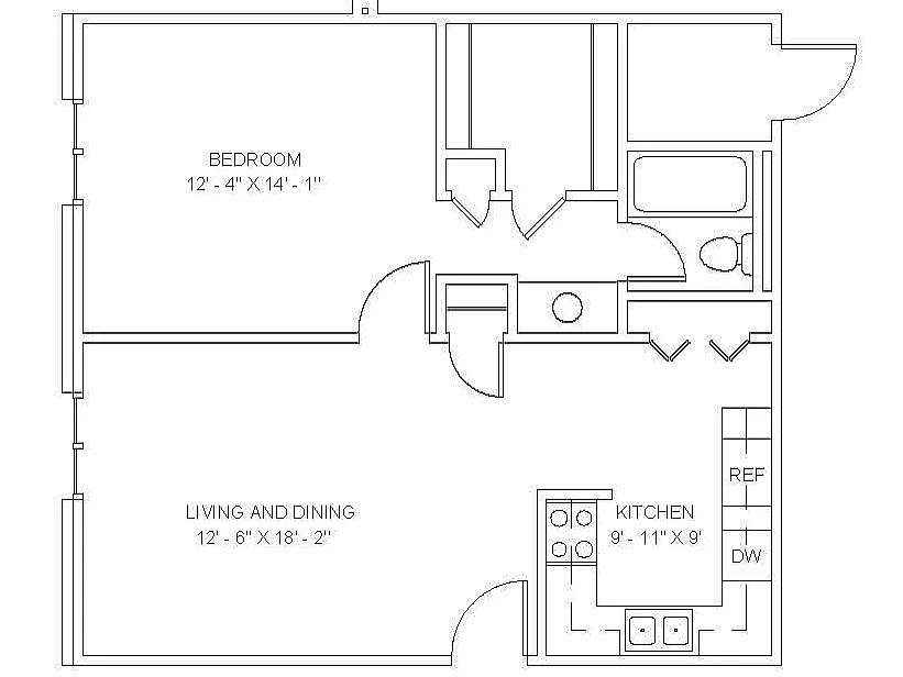 Floor plan 1 Bedroom A Deluxe
