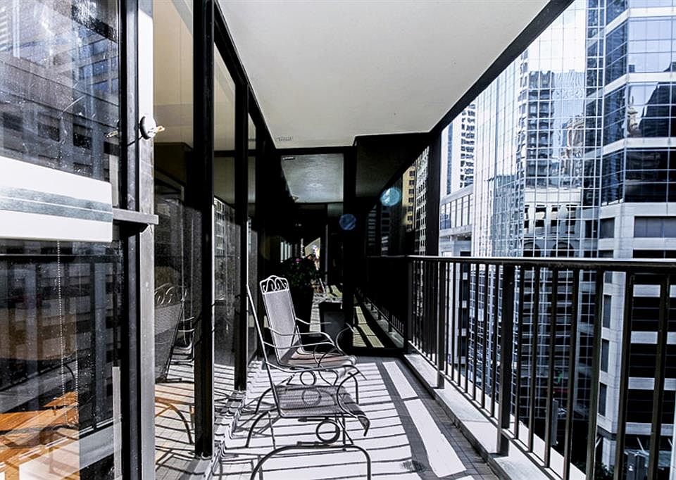 A view of the private balcony over looking Main St.