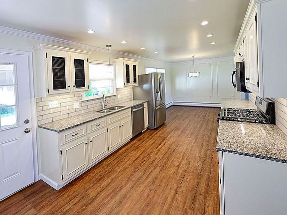 kitchen, back door at left