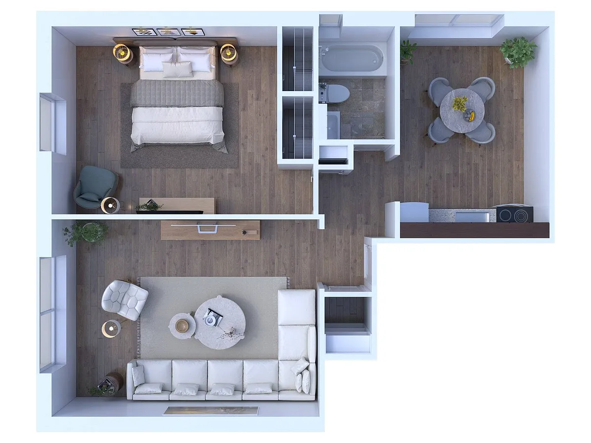 Floor plan 1 BR 1 BTH