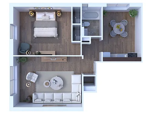 Floor plan 1 BR 1 BTH RR