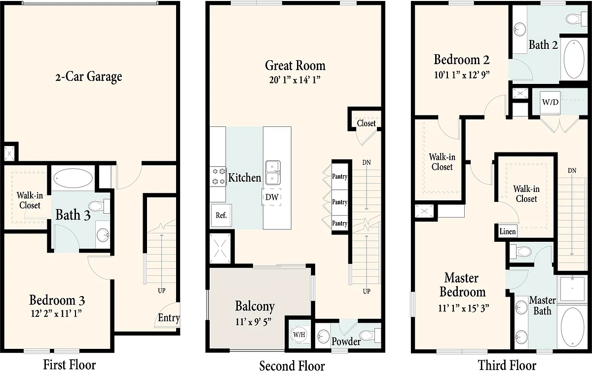 Floor plan The Townhomes - Plan 5
