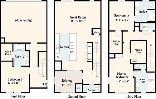 Floor plan The Townhomes - Plan 5