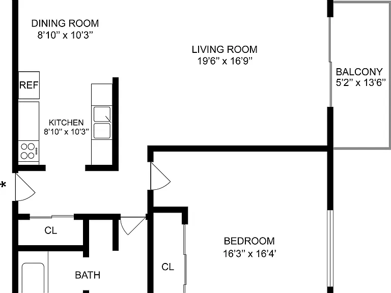 A1 | 1-Bedroom Floorplan A1 | 1-Bedroom Floorplan