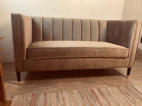 living room couch and rug