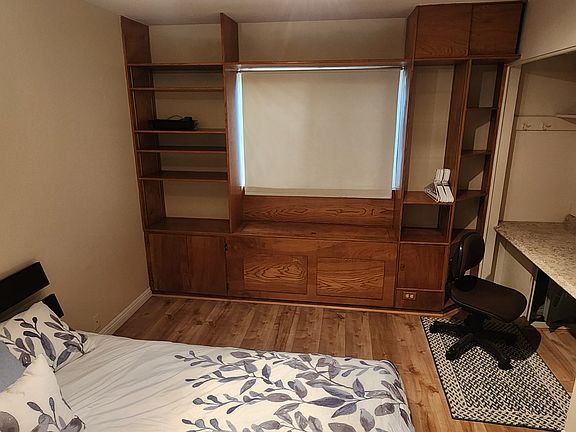 Bedroom 1
Partially furnished with fullsized bed and night stand 
Furniture to be negotiated