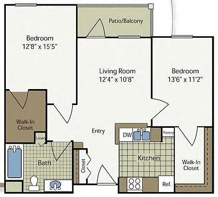 Floor plan Two Bedroom - 60%