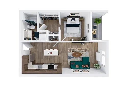 Floor plan 1X1 C