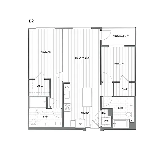 Floor plan 2 BR/2 BA
