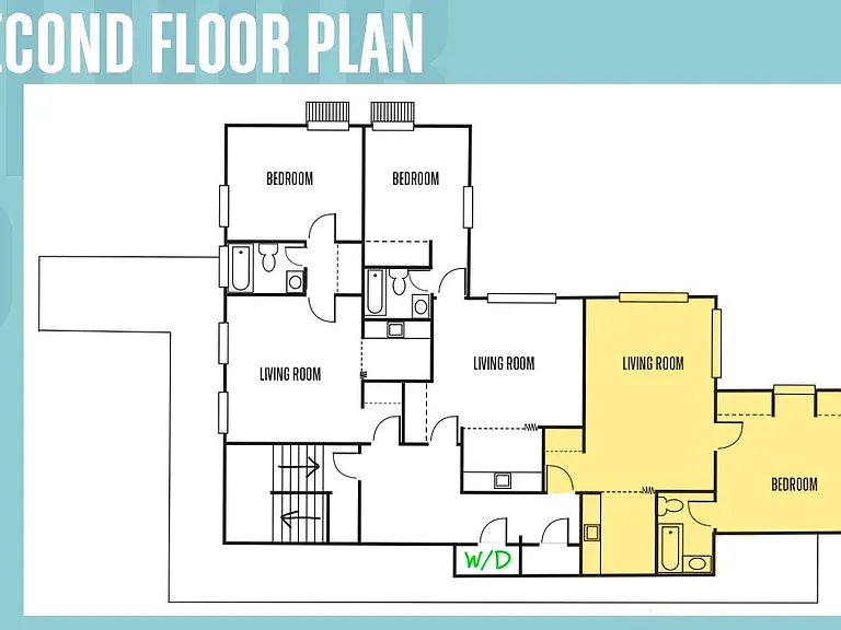 Unit C floorplan highlighted in yellow
