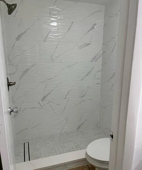 Master shower area.