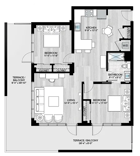 Floor plan Myrtle1-2B1B-S