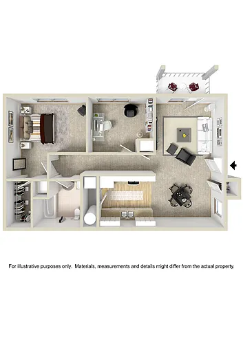 Floor plan One Bedroom Den