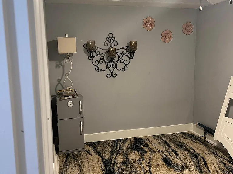 Play room in the basement with closet