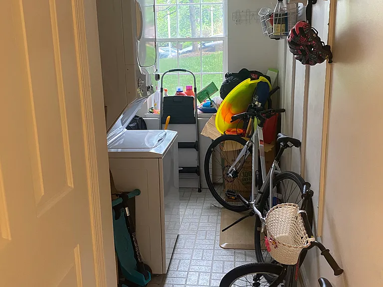 Laundry/storage room on lower level