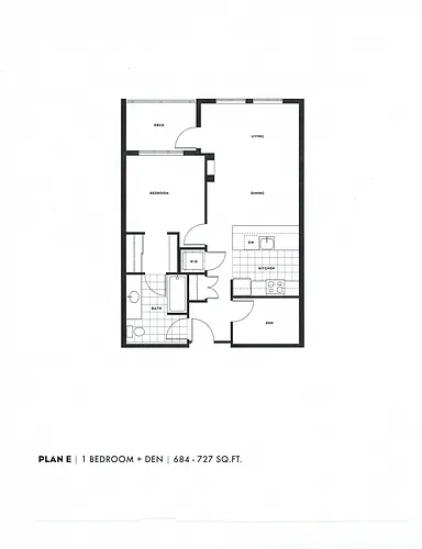 Floor plan 1x1 + Den - C1