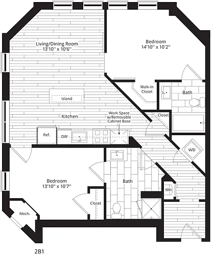 Floor plan 2 Bed/2 Bath