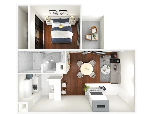 Floor plan 1 Bedroom 1 Bathroom