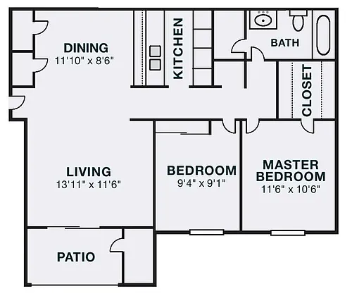 Floor plan Two bedroom