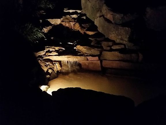 Waterfall sounds heard from bdrm