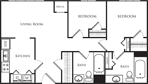 Floor plan 2 Bedrooms S