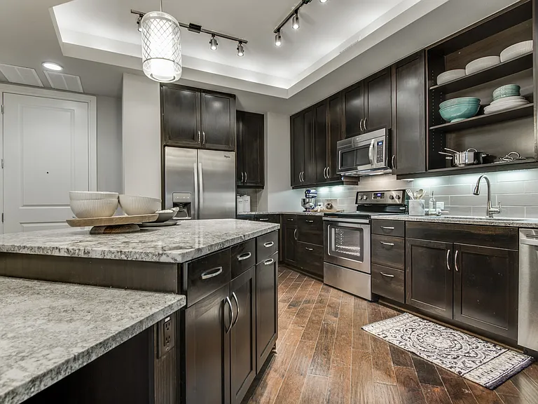 Bright and well-equipped kitchen area.
