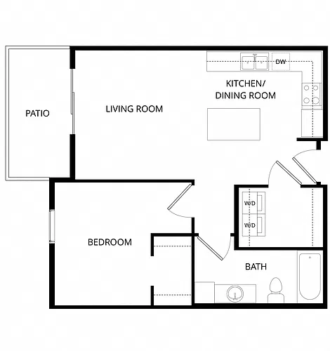 Floor plan 1x1 Meadow